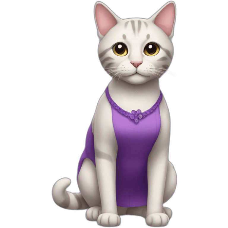 cat in violet dress emoji