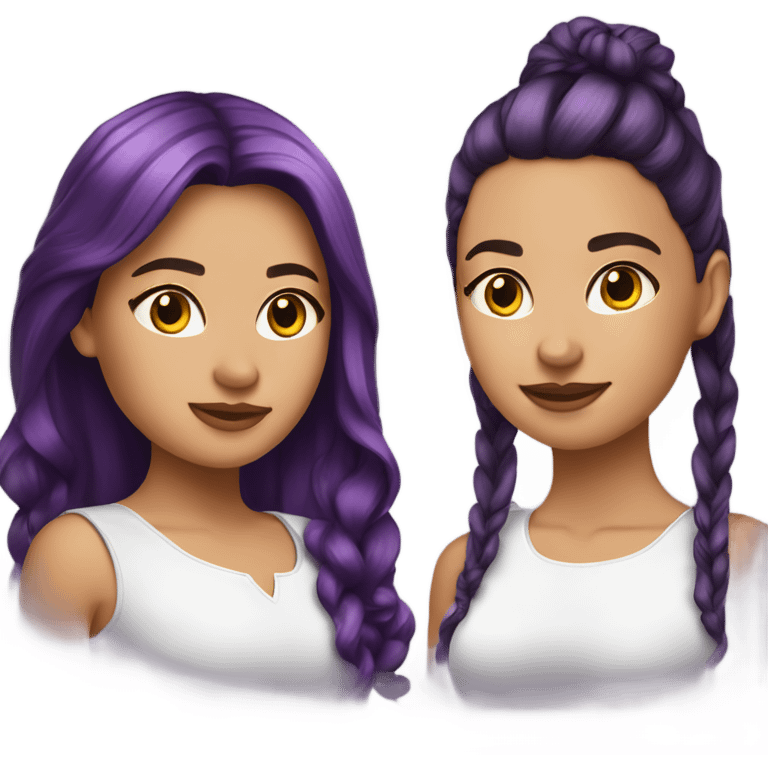 Mexican-duo-girls-best-friend-brunette-purple hair emoji