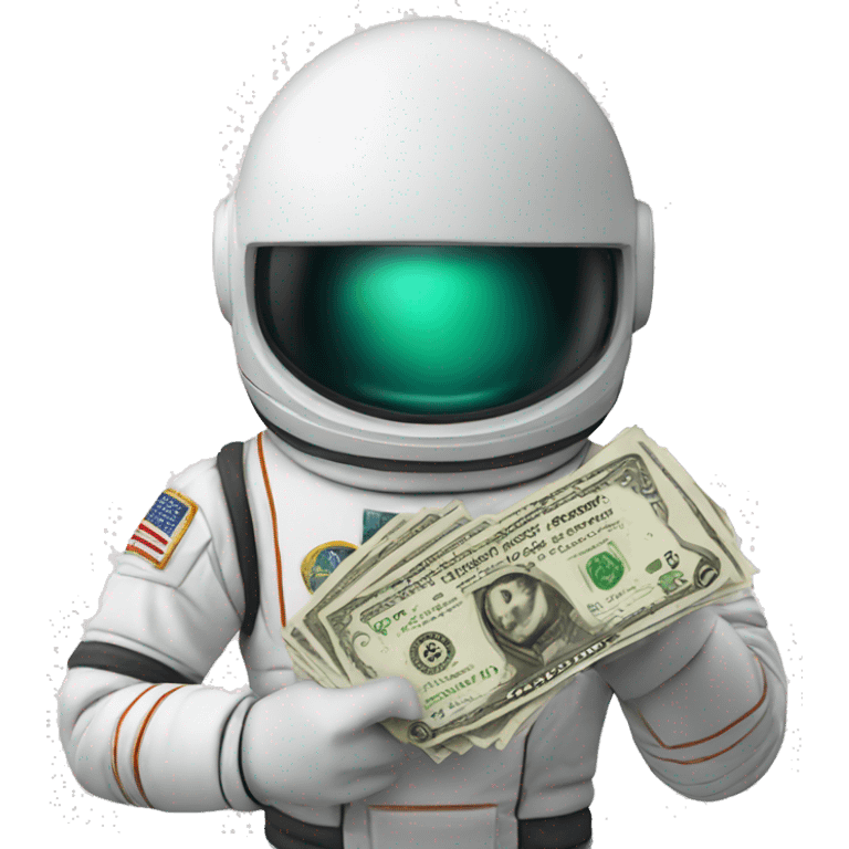 space man holding cash emoji