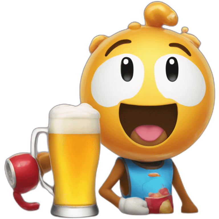 Gumball from The Amazing World of Gumball drink a beer emoji