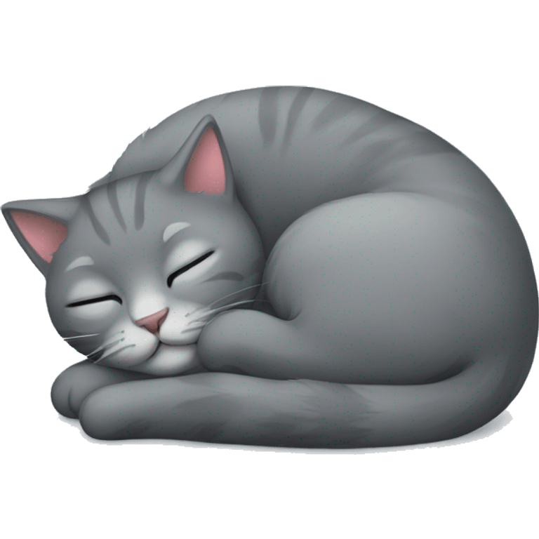 Grey kitty sleeping emoji