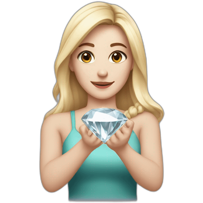 a white girl holds out a diamond emoji