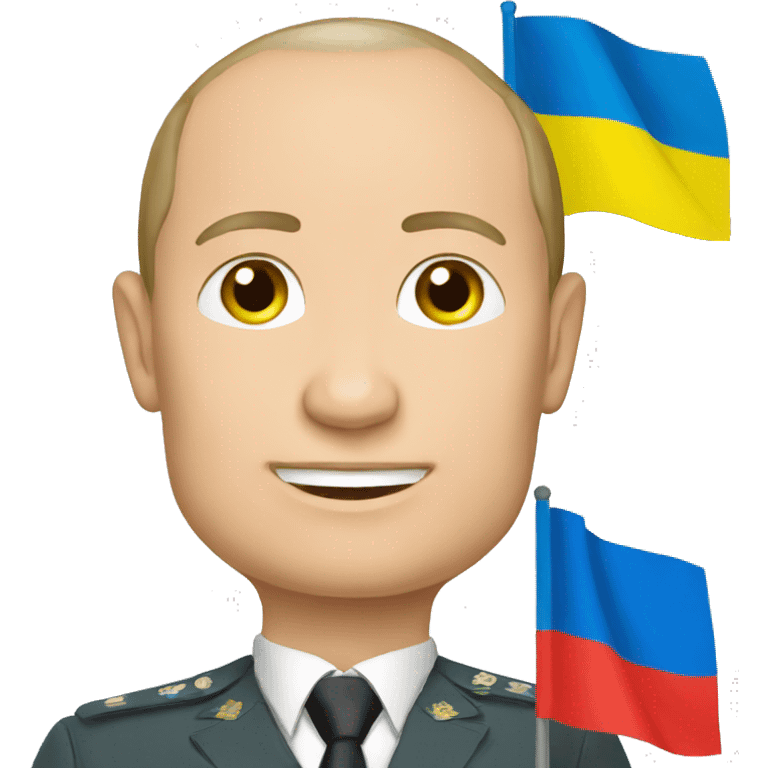 putin with Ukrainian flag emoji