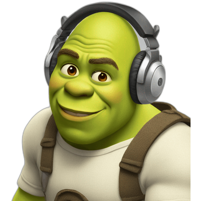 shrek listening to music emoji