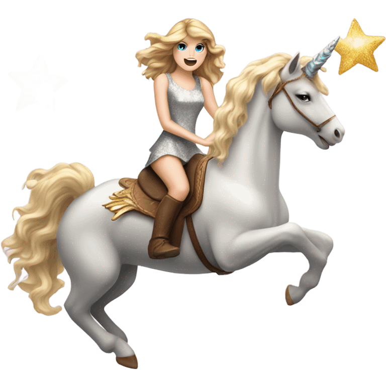 Taylor swift riding unicorn emoji