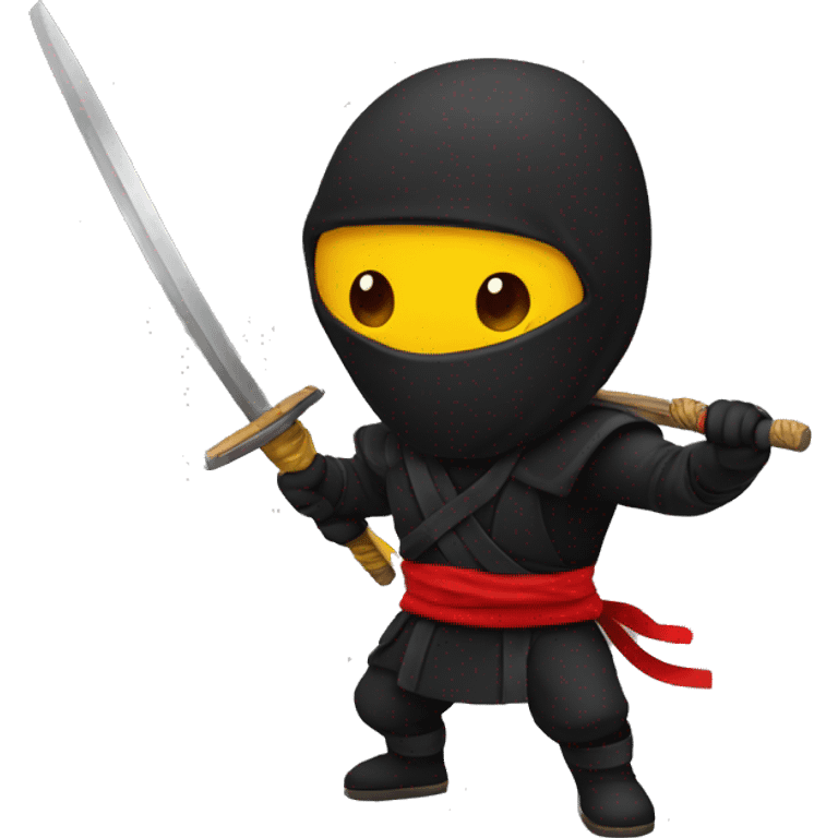 only one 😀 emoji like a ninja- colors black, red, yellow like german flag emoji