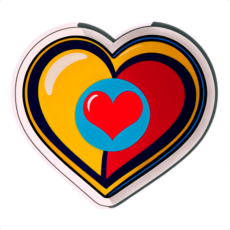 Pop art heart  emoji