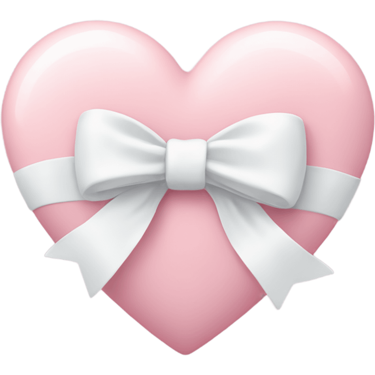 Pastel pink heart with white bow emoji