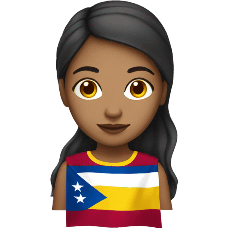 Light medium skin girl with Venezuela flag  emoji