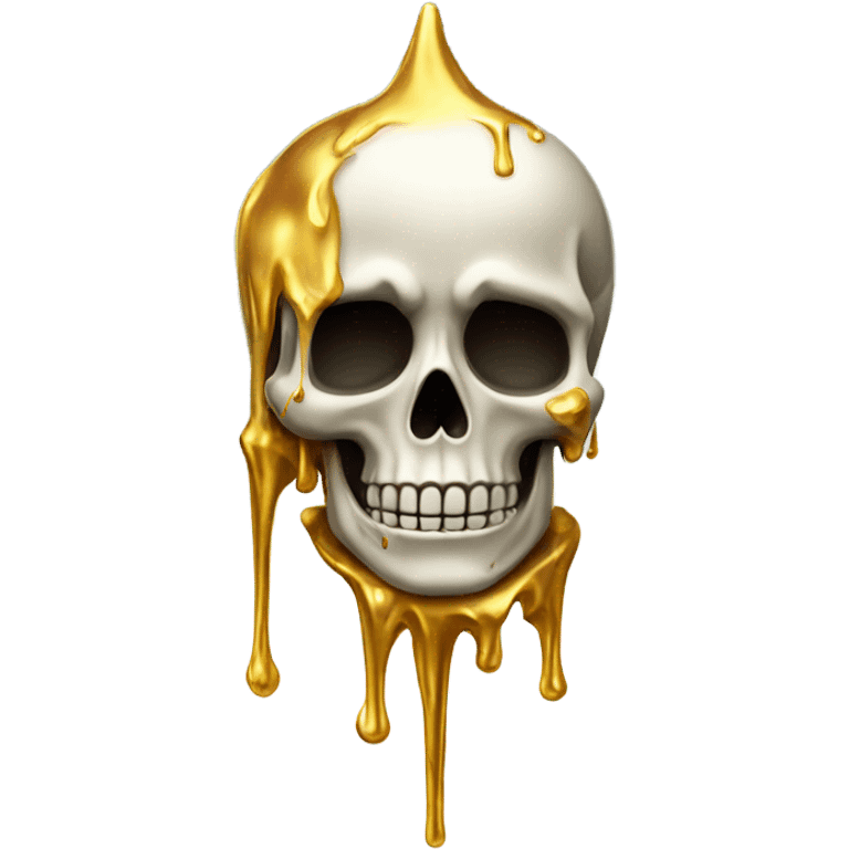 Skeleton made of melting gold emoji