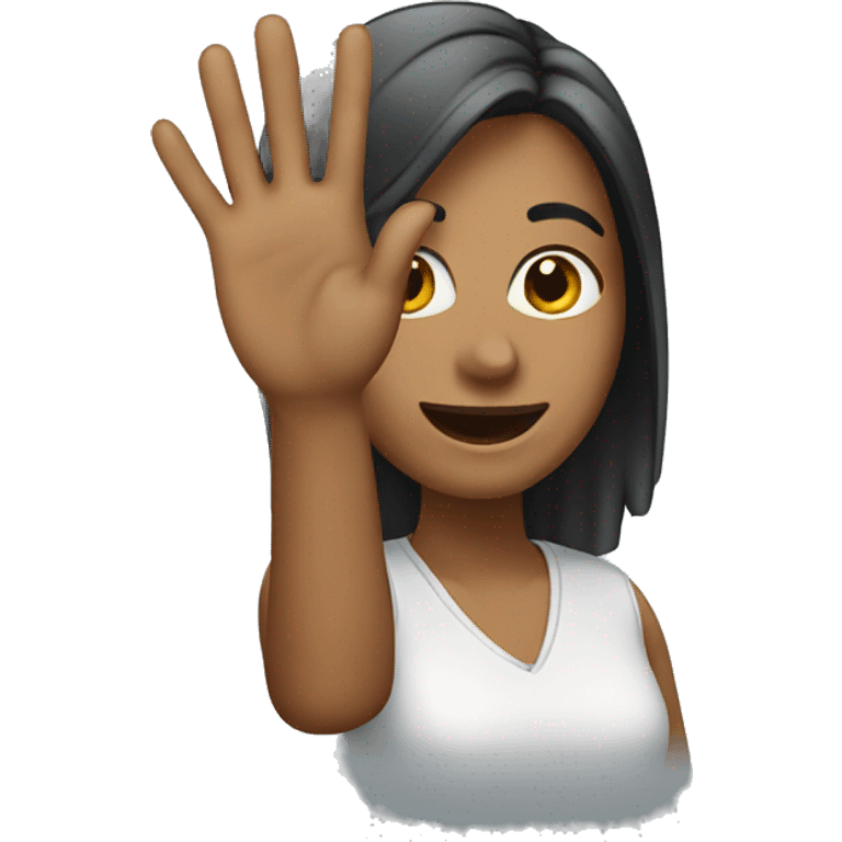 Woman waving emoji