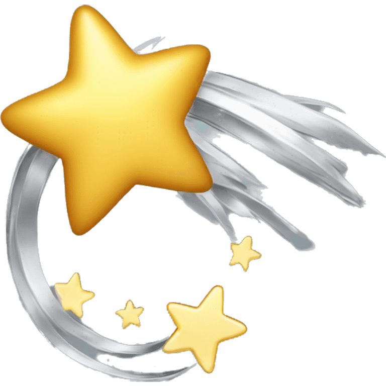 Single silver shooting star with silver trail emoji