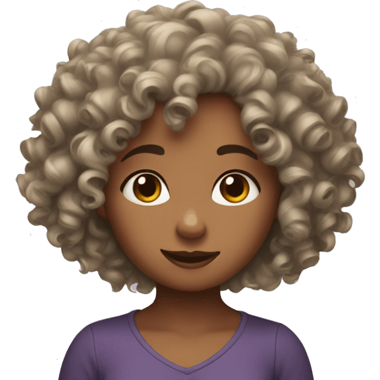 Curly hair girl emoji