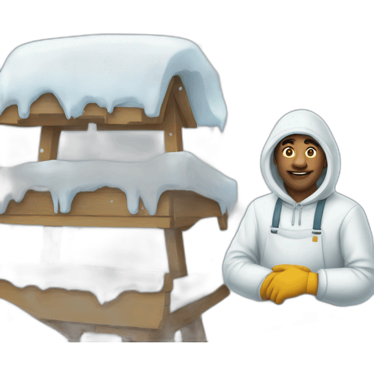 painter and igloo emoji