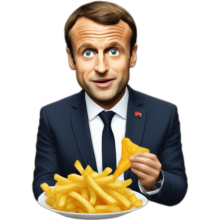 Emmanuel macron qui mange des frites emoji