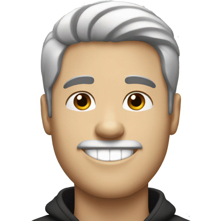 white guy with black hair smilling emoji