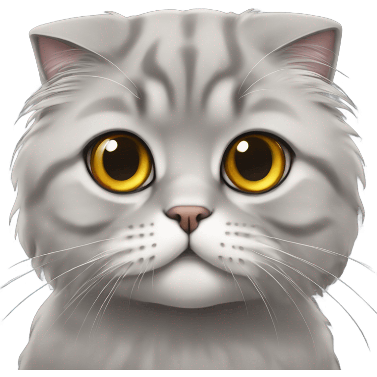 scottish fold cat gray long-haired  emoji