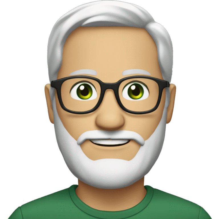 50 years old, green eyes, 2 days beard, glasses emoji