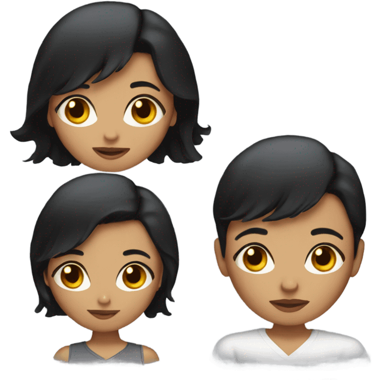 Young woman with black hair and black eyes. emoji