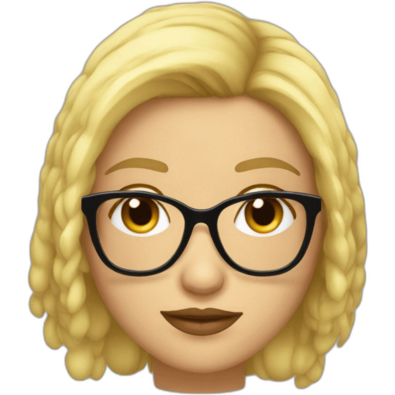 Chica de pelo rubio con gafas y piel clara emoji