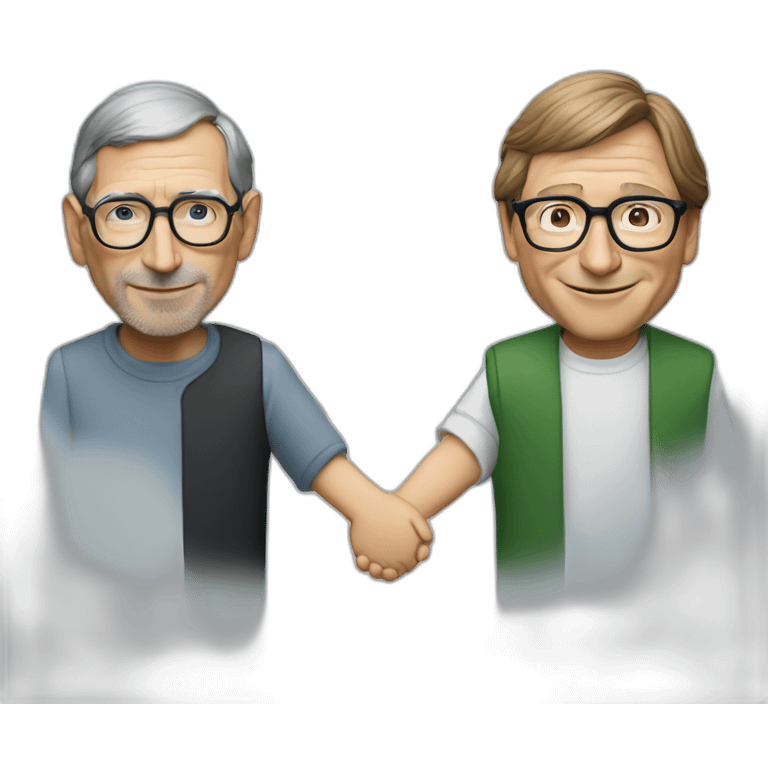 Steve jobs and bill gates holding hands emoji