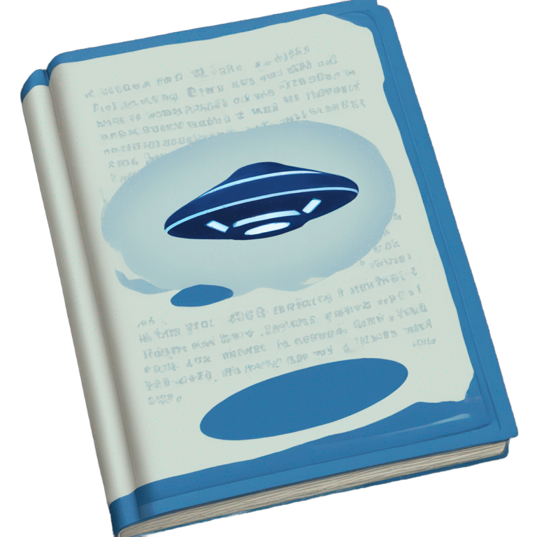 blue book with ufo on the cover emoji