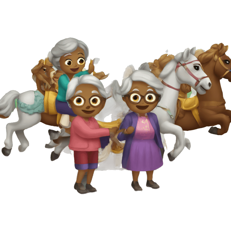 grannies on the carousel emoji