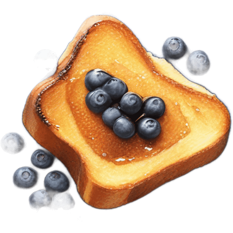 french toast with blueberries and brown maple syrup on top emoji