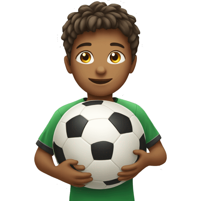 kid with a soccer ball emoji