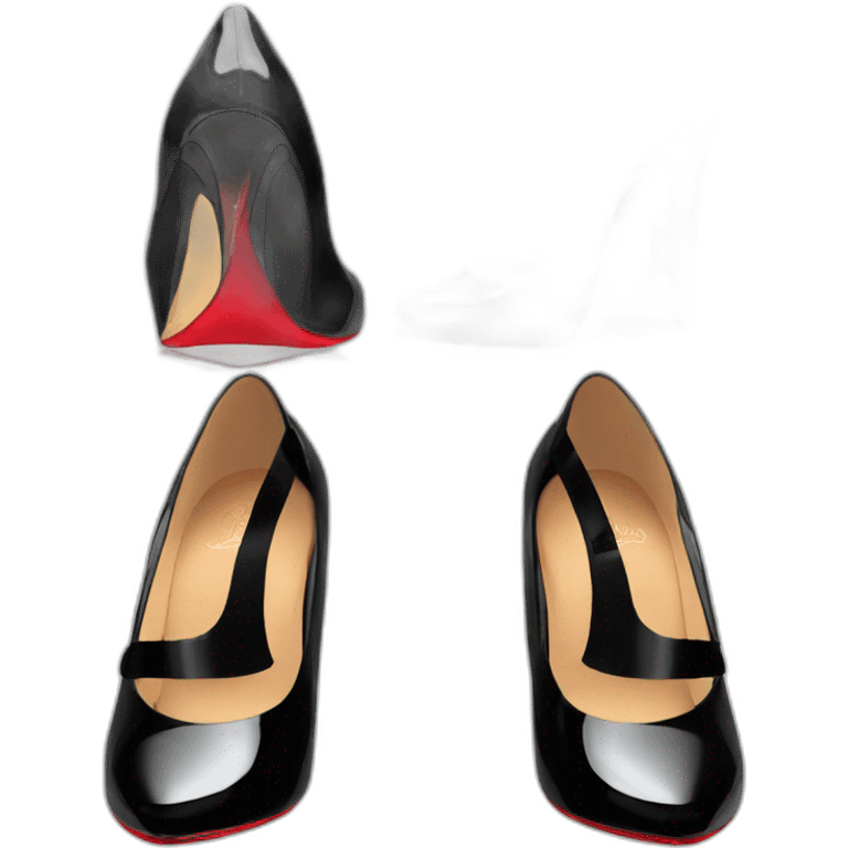 WEDGE heel LOUBOUTIN black PATENT emoji