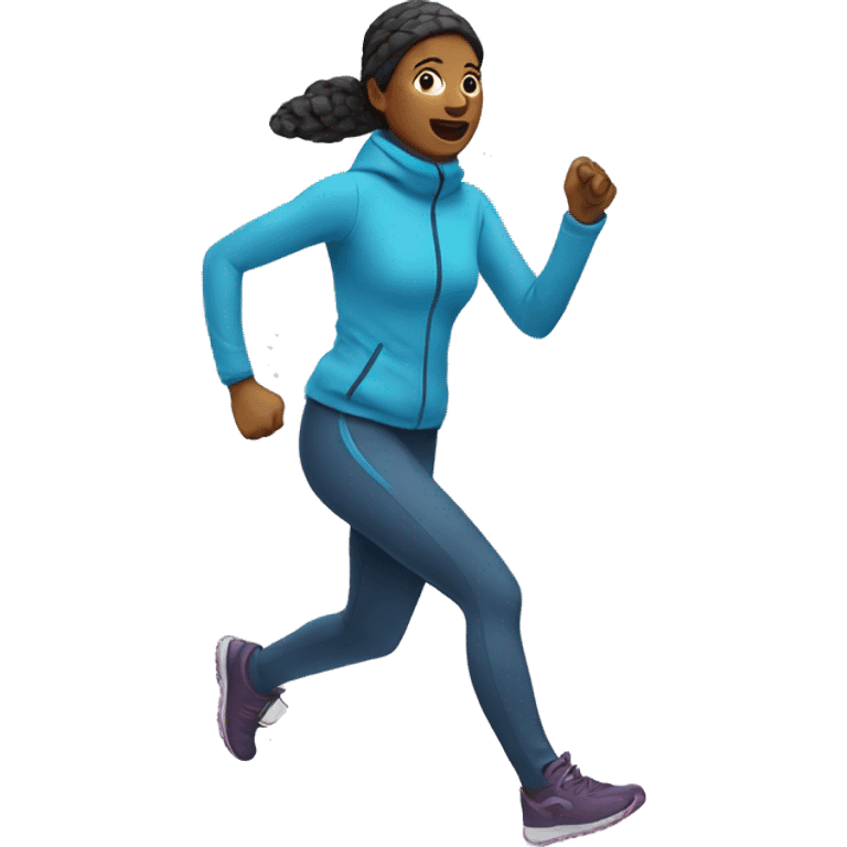 winter woman running emoji