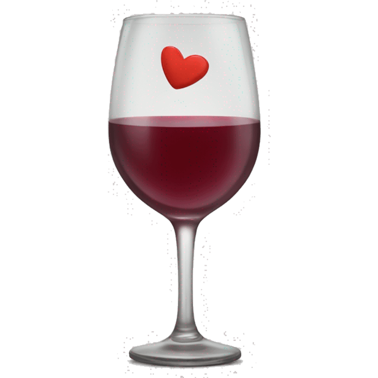 a glass of wine with a kiss imprint emoji