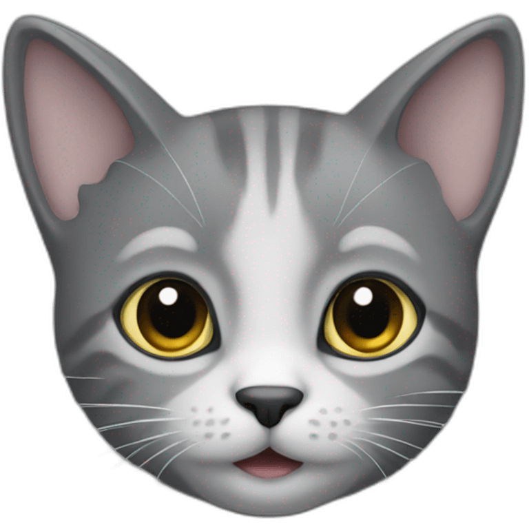 Petit chat gris foncé emoji