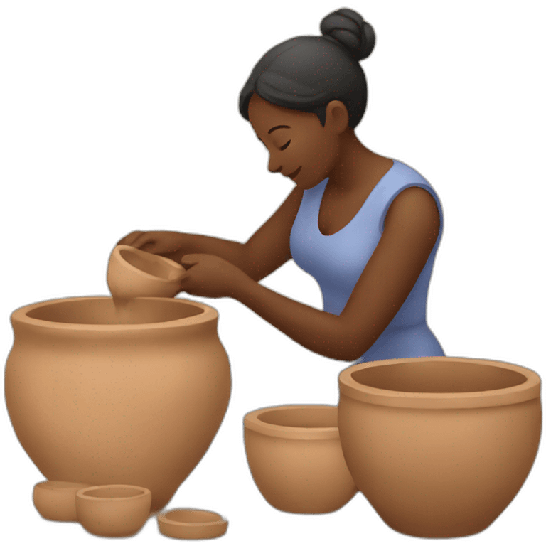 woman making pottery emoji