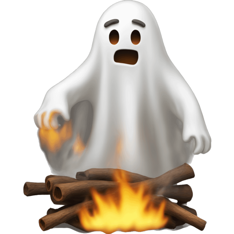 Ghosts roast man in bonfire emoji