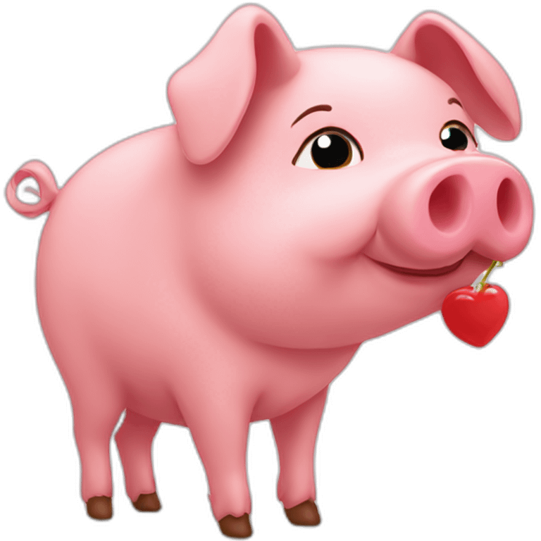 Kissing pig emoji