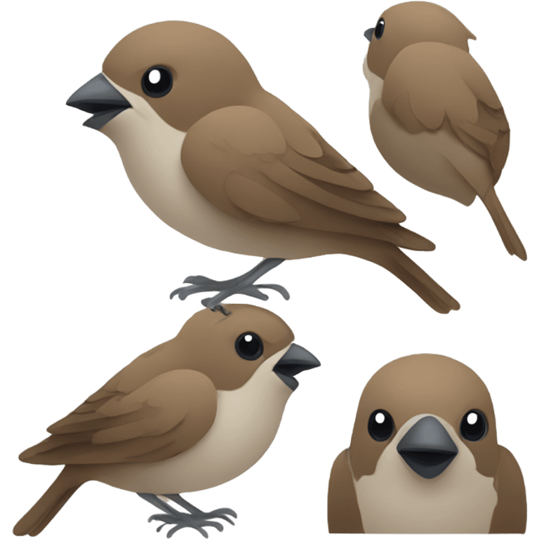 head of cute sparrow with a simple and flat design emoji