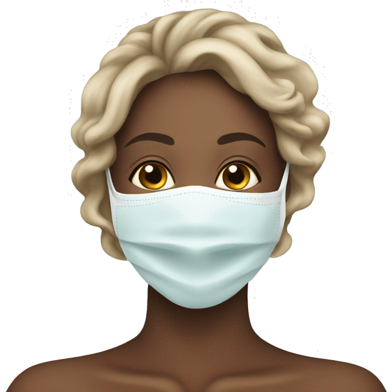 Lady with face mask spa beauty full face relaxing emoji