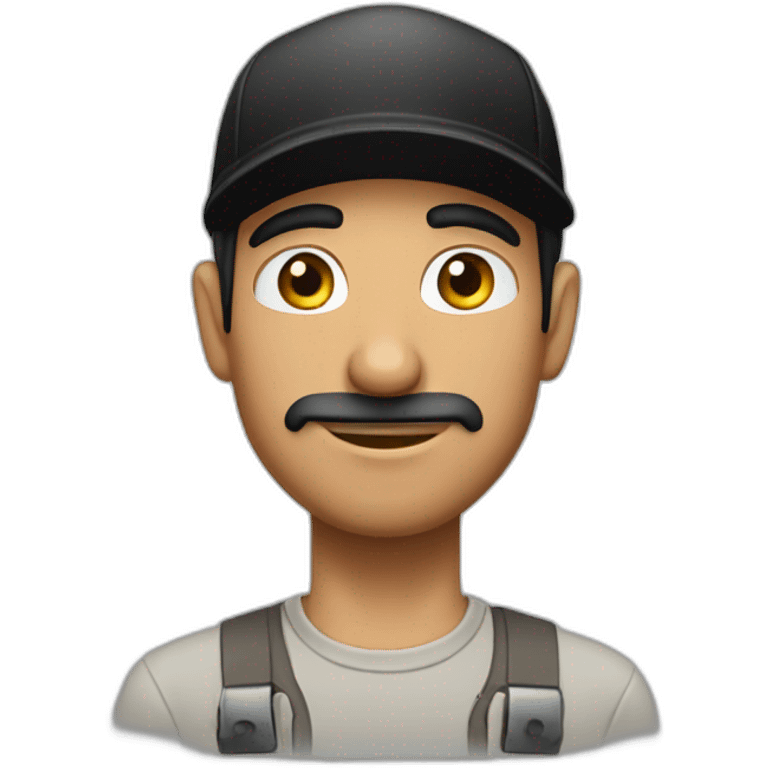 An Arab plumber in a black cap with no mustache. emoji