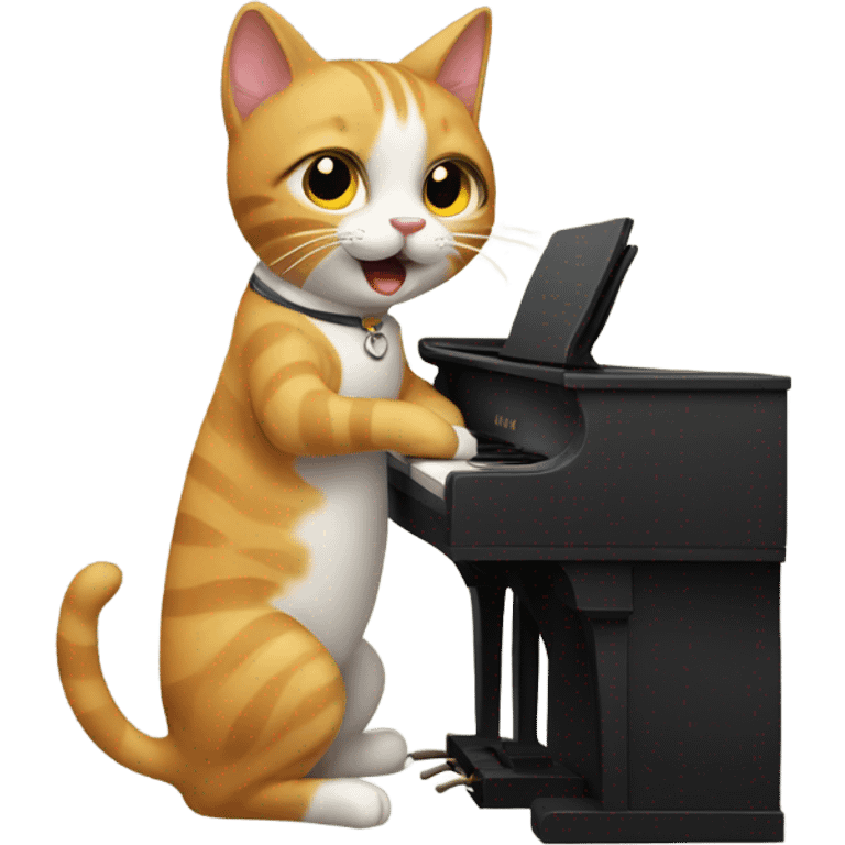 Cat playing piano emoji