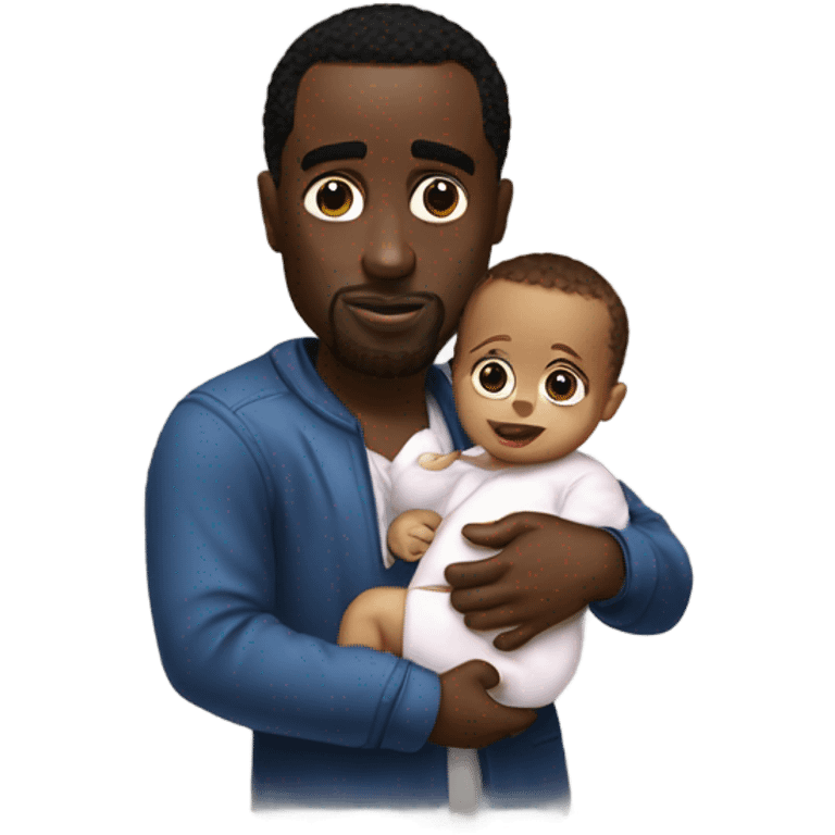 P diddy holding a baby emoji