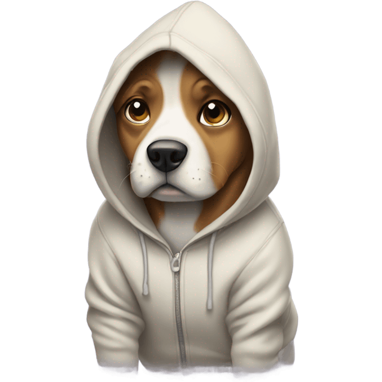 Dog wearing a hoodie emoji