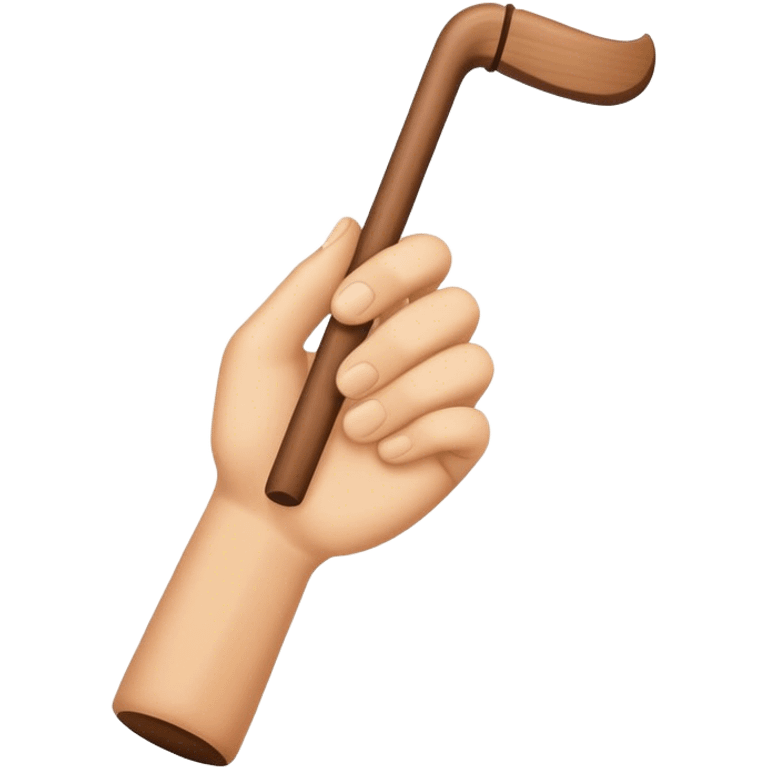 Hand holding Woodstick emoji