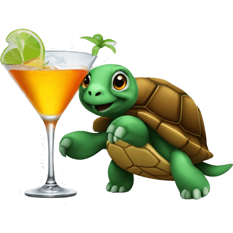 Turtle raising a cocktail emoji