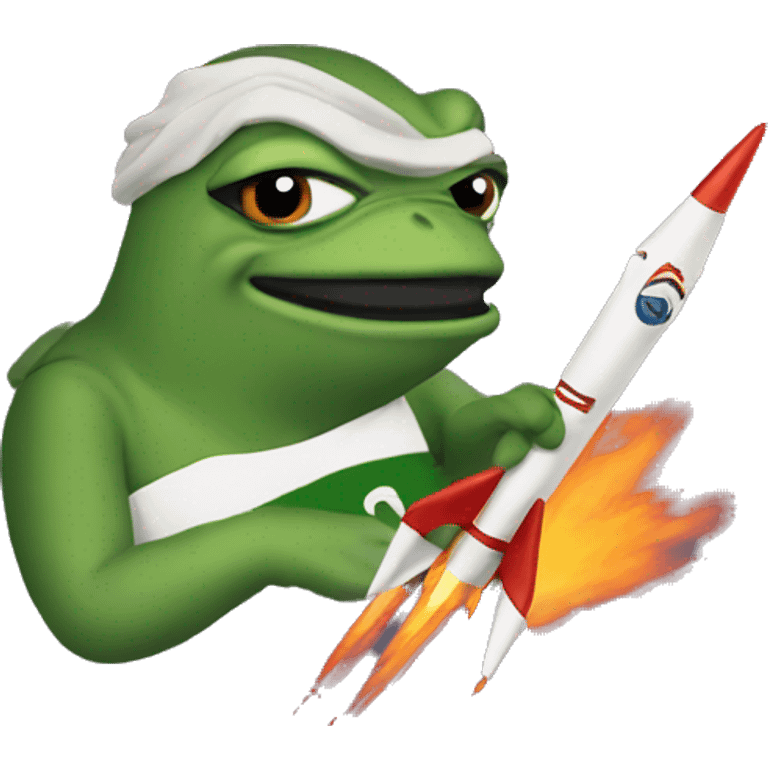 pepe with rocket  emoji