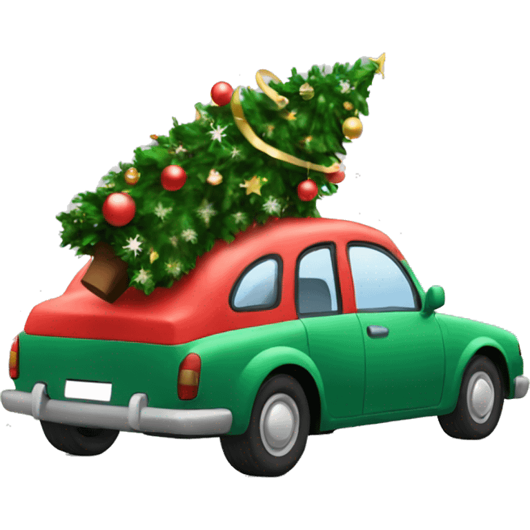 Christmas Car with Christmas Tree  emoji