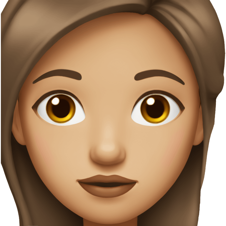 girl with brown eyes and brown hair and big lips emoji