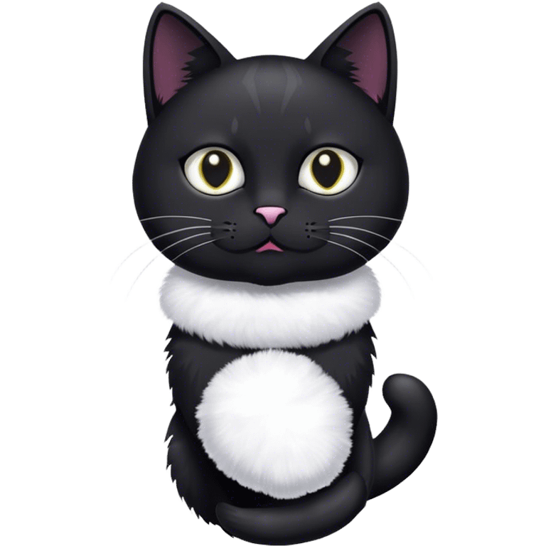 Black cat with white socks emoji