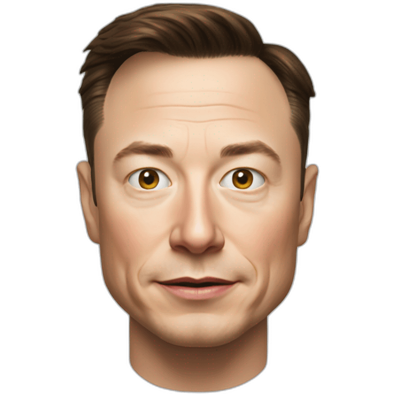 A TOK emoji of Elon Musk, photorealistic, white background emoji