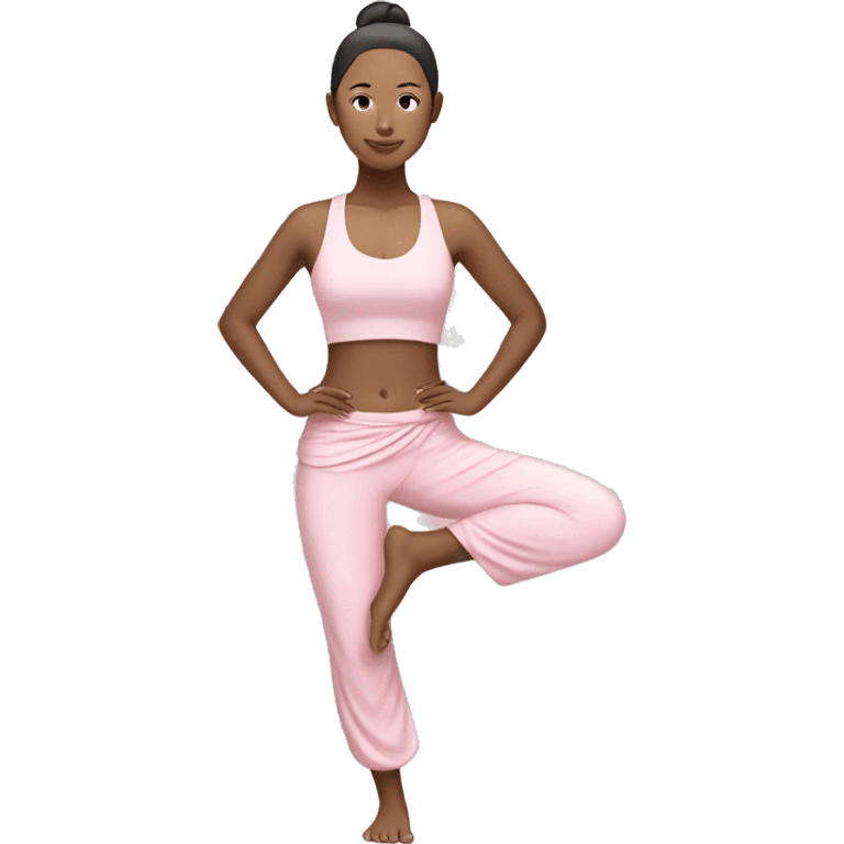 asian yoga girl light pink clothes  emoji